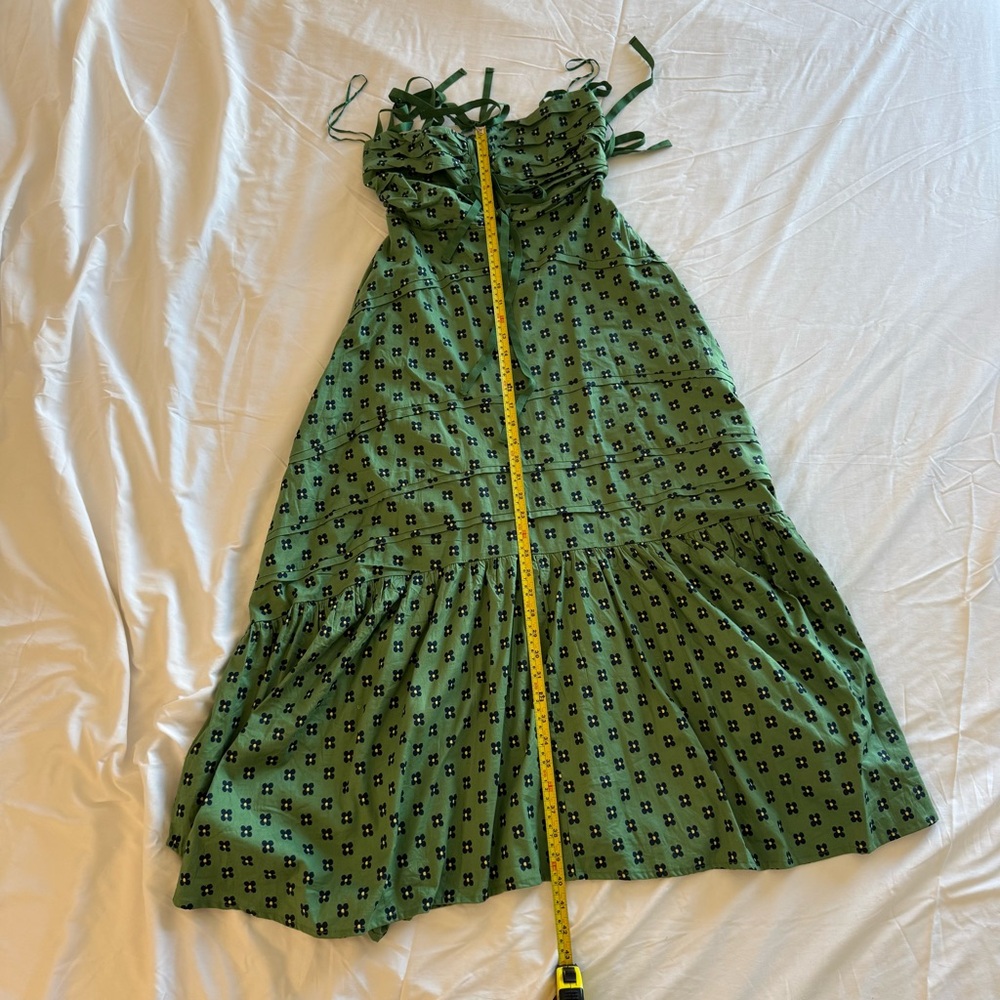 NWT! Free People Palma Printed Midi Dress in Green Combo Floral size XS - Picture 11 of 12